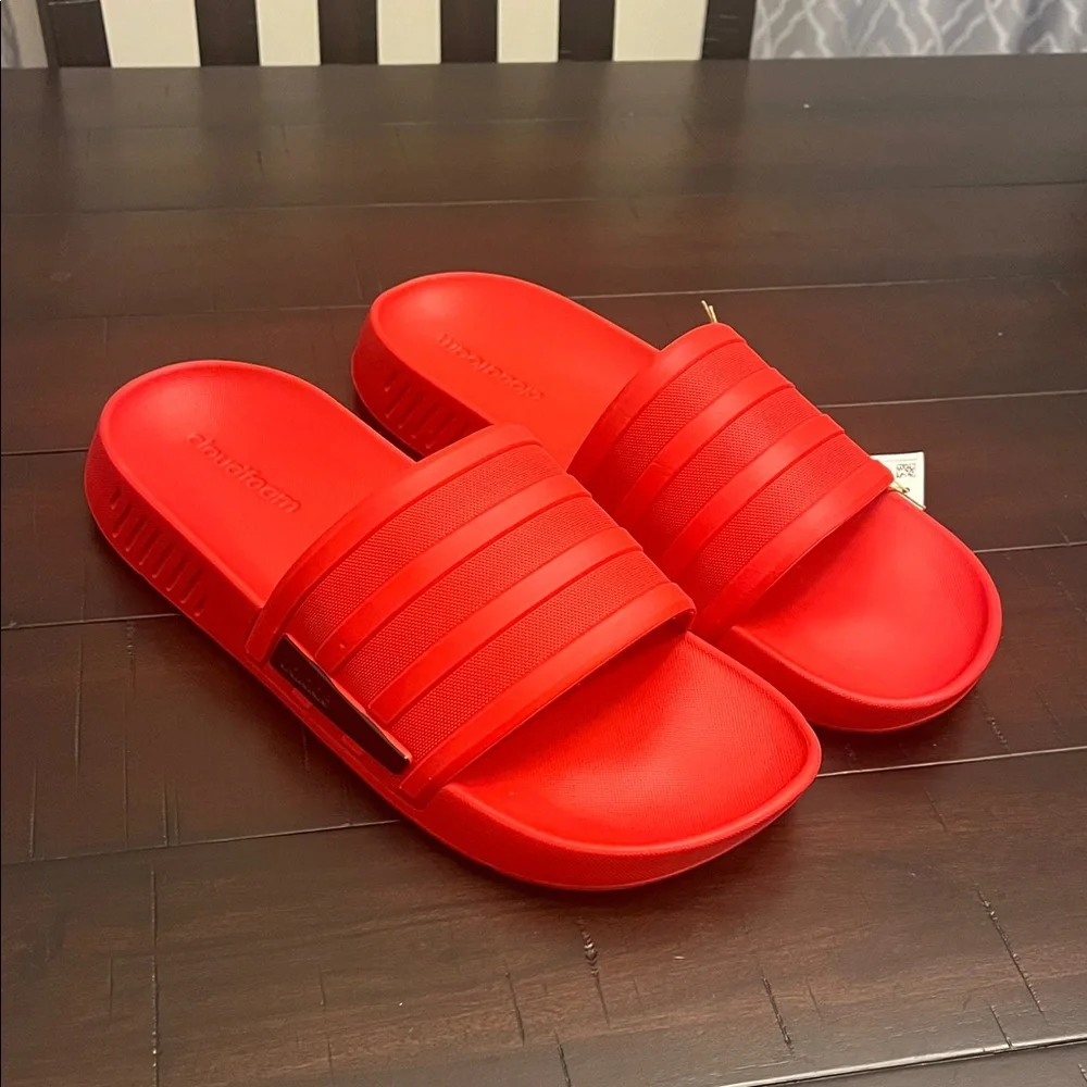 Adidas Racer TR Slides Sandals Shoes new red Mens Size 10